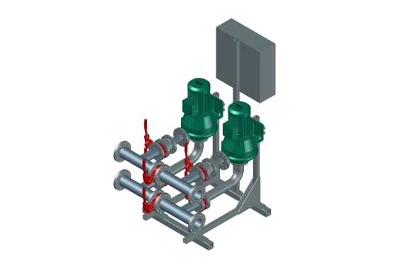 Насосная установка пожаротушения Wilo CO 4 BL 32/150-0.37/4/SK-FFS-R